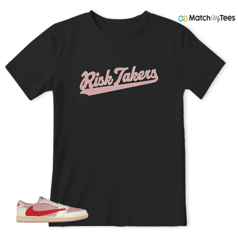 NIKE JORDAN 1 RETRO LOW OG SP TRAVIS SCOTT SAIL TROPICAL PINK SNEAKER/SAIL/TROPICAL PINK/SHY PINK/MUSLIN matching T-shirt