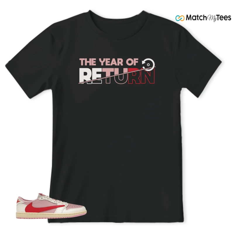 NIKE JORDAN 1 RETRO LOW OG SP TRAVIS SCOTT SAIL TROPICAL PINK SNEAKER Matching Tees t-shirt