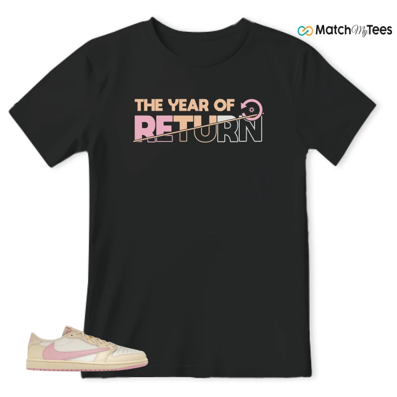 NIKE JORDAN 1 RETRO LOW OG SP TRAVIS SCOTT SHY PINK SNEAKER Matching Tees t-shirt