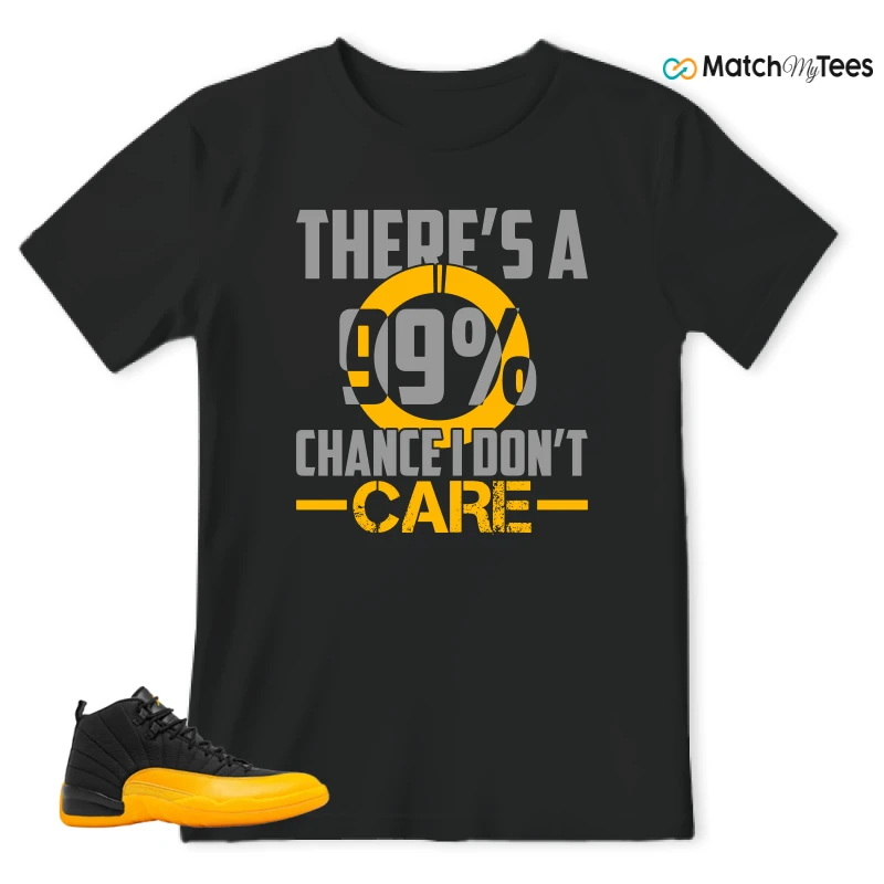 NIKE JORDAN 12 RETRO BLACK UNIVERSITY GOLD SNEAKER Matching Tees t-shirt