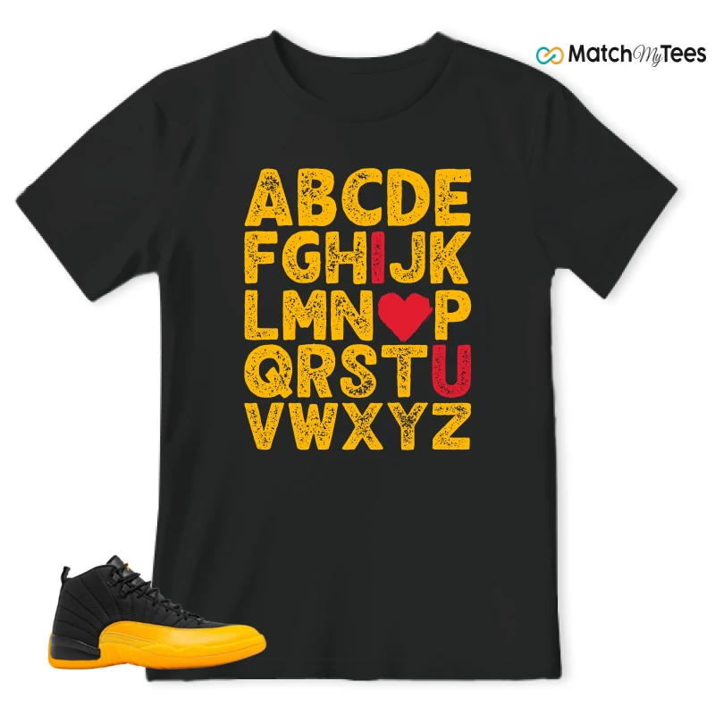 ABC LOVE Black matching T-shirt T-shirt