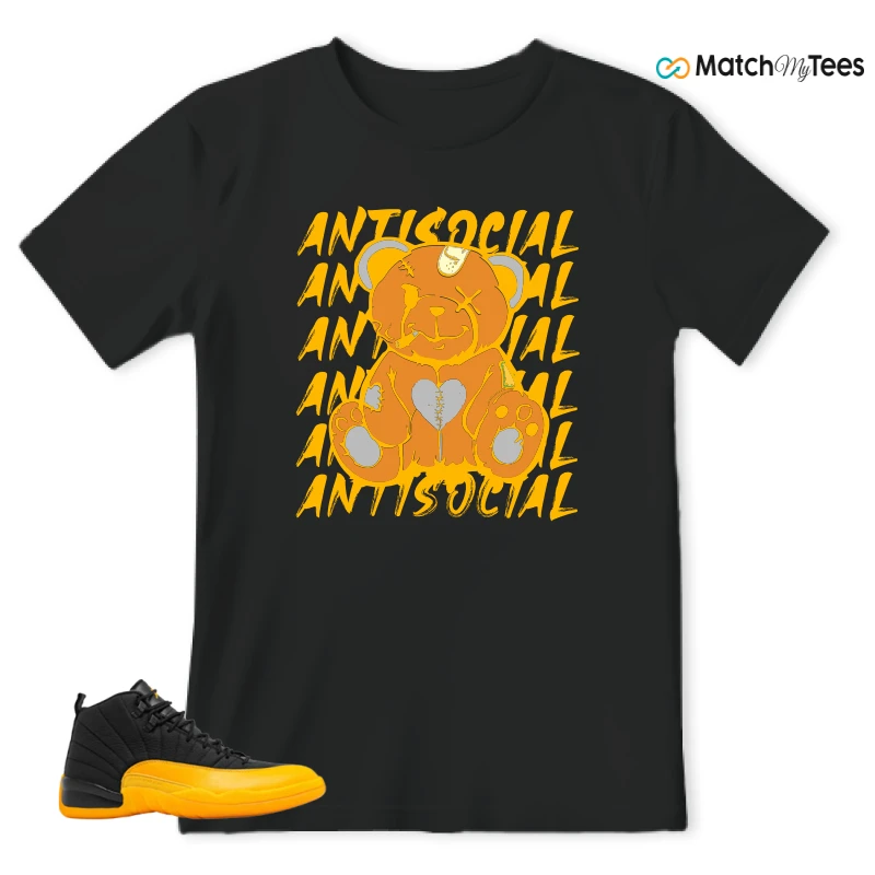 NIKE JORDAN 12 RETRO BLACK UNIVERSITY GOLD SNEAKER Matching Tees t-shirt