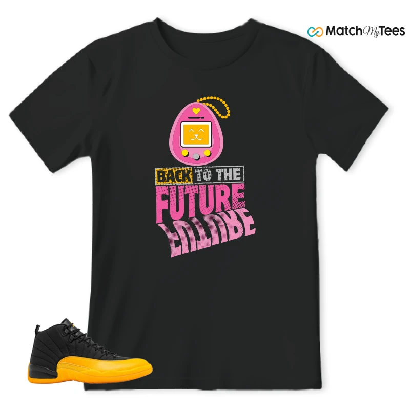 NIKE JORDAN 12 RETRO BLACK UNIVERSITY GOLD SNEAKER Matching Tees t-shirt