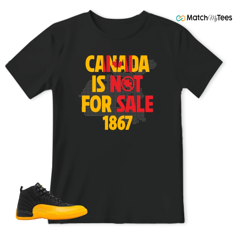 NIKE JORDAN 12 RETRO BLACK UNIVERSITY GOLD SNEAKER Matching Tees t-shirt