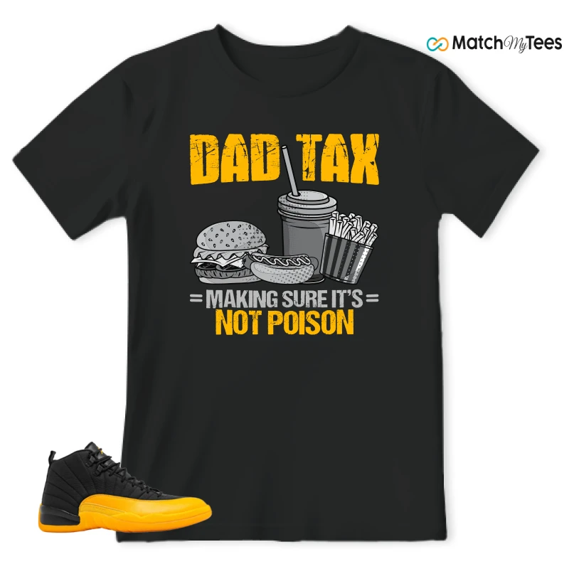 NIKE JORDAN 12 RETRO BLACK UNIVERSITY GOLD SNEAKER Matching Tees t-shirt