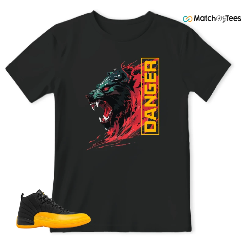 NIKE JORDAN 12 RETRO BLACK UNIVERSITY GOLD SNEAKER Matching Tees t-shirt