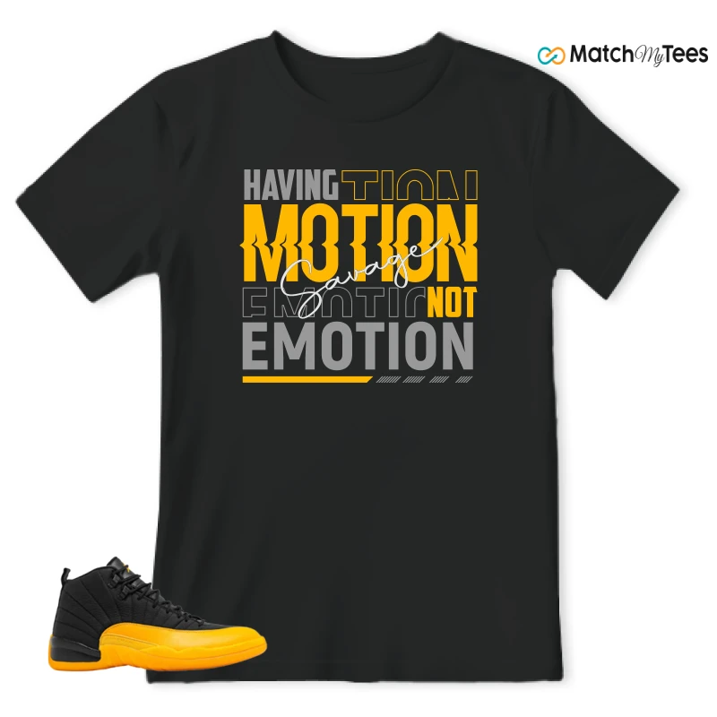 NIKE JORDAN 12 RETRO BLACK UNIVERSITY GOLD SNEAKER Matching Tees t-shirt