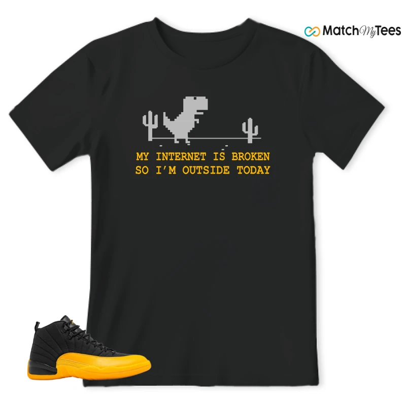NIKE JORDAN 12 RETRO BLACK UNIVERSITY GOLD SNEAKER Matching Tees t-shirt