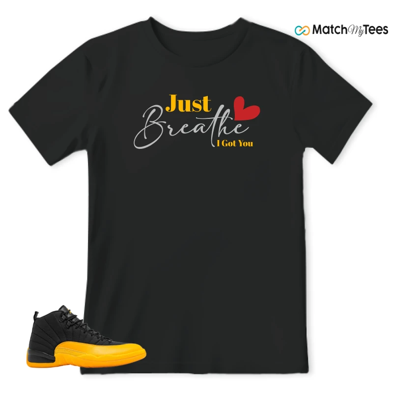 NIKE JORDAN 12 RETRO BLACK UNIVERSITY GOLD SNEAKER Matching Tees t-shirt