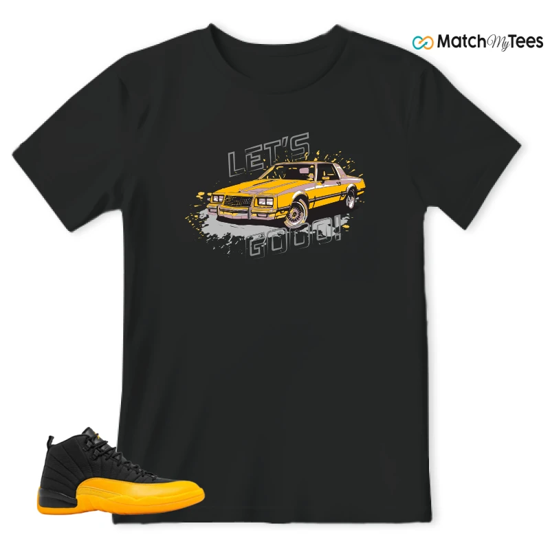 NIKE JORDAN 12 RETRO BLACK UNIVERSITY GOLD SNEAKER Matching Tees t-shirt