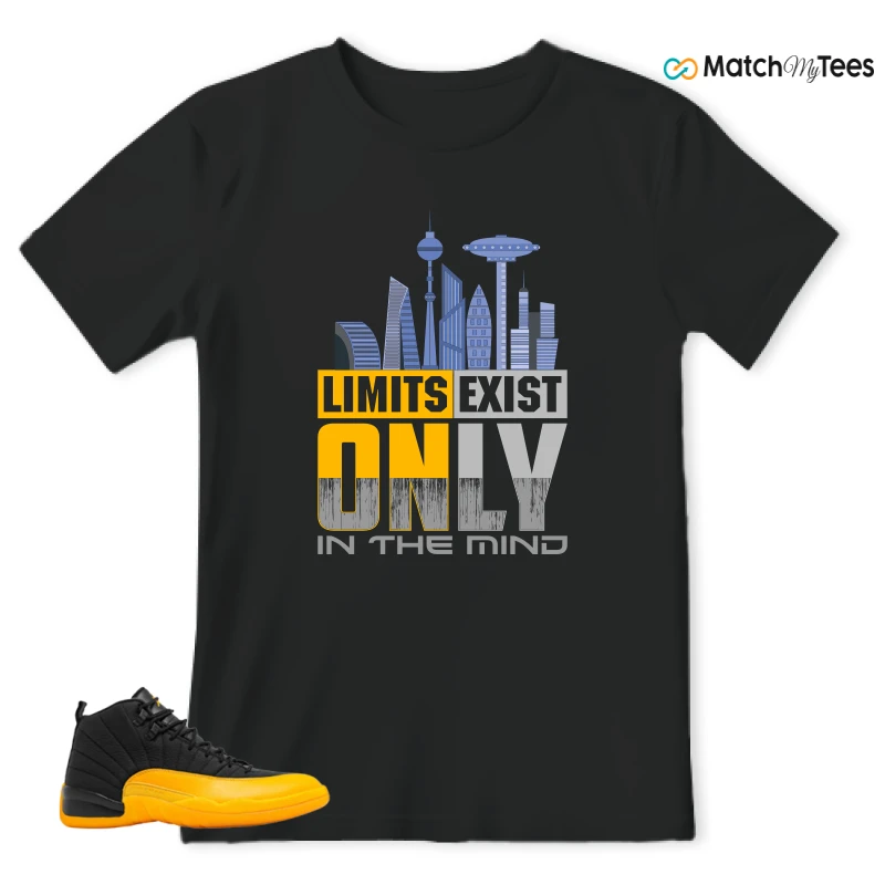 NIKE JORDAN 12 RETRO BLACK UNIVERSITY GOLD SNEAKER Matching Tees t-shirt