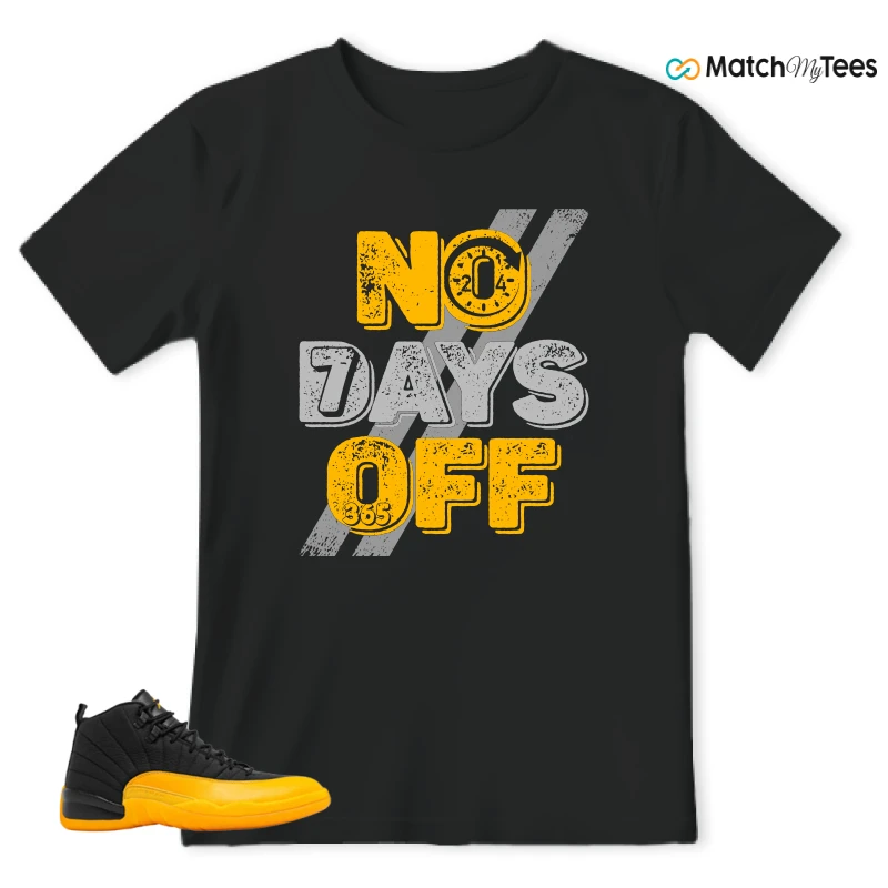 NIKE JORDAN 12 RETRO BLACK UNIVERSITY GOLD SNEAKER Matching Tees t-shirt