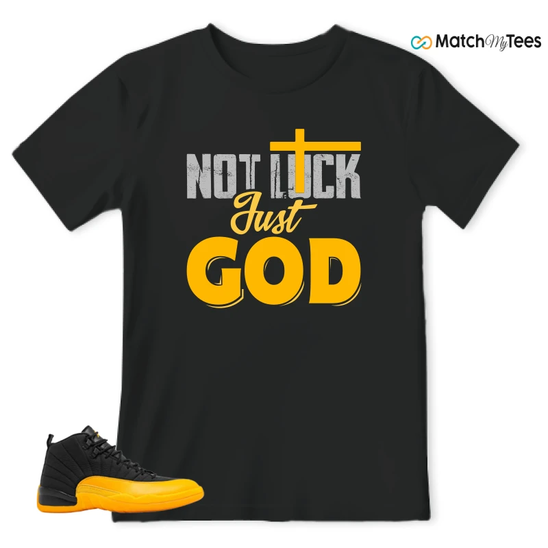 NIKE JORDAN 12 RETRO BLACK UNIVERSITY GOLD SNEAKER Matching Tees t-shirt