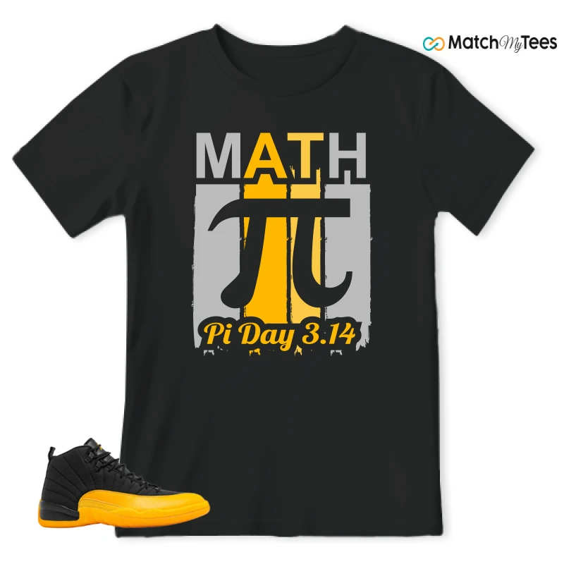 NIKE JORDAN 12 RETRO BLACK UNIVERSITY GOLD SNEAKER Matching Tees t-shirt