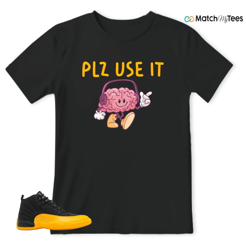 NIKE JORDAN 12 RETRO BLACK UNIVERSITY GOLD SNEAKER Matching Tees t-shirt