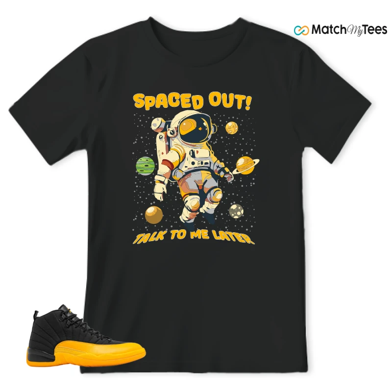 NIKE JORDAN 12 RETRO BLACK UNIVERSITY GOLD SNEAKER Matching Tees t-shirt
