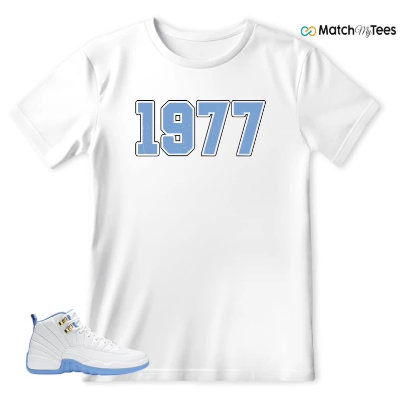 NIKE JORDAN 12 RETRO WHITE UNIVERSITY BLUE (2004) (WOMEN'S) SNEAKER Matching Tees t-shirt