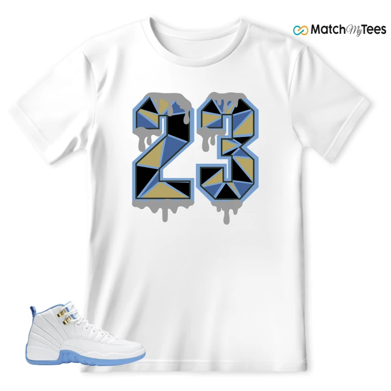 NIKE JORDAN 12 RETRO WHITE UNIVERSITY BLUE (2004) (WOMEN'S) SNEAKER Matching Tees t-shirt