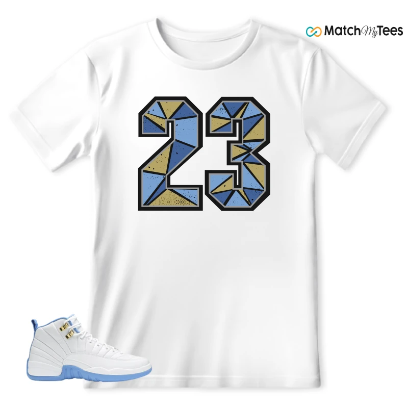 NIKE JORDAN 12 RETRO WHITE UNIVERSITY BLUE (2004) (WOMEN'S) SNEAKER Matching Tees t-shirt