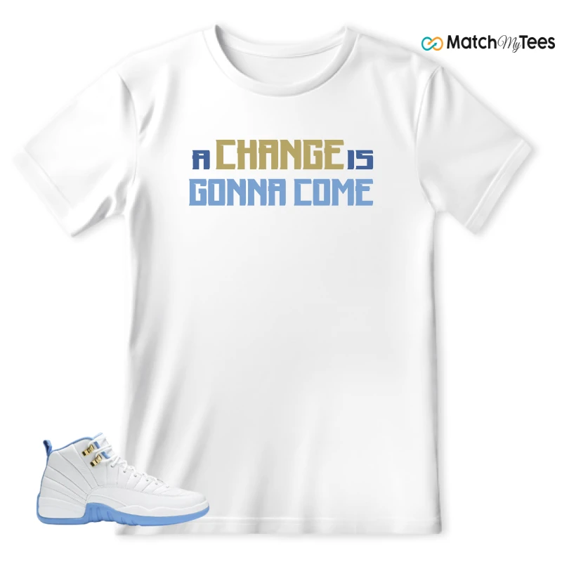 NIKE JORDAN 12 RETRO WHITE UNIVERSITY BLUE (2004) (WOMEN'S) SNEAKER Matching Tees t-shirt
