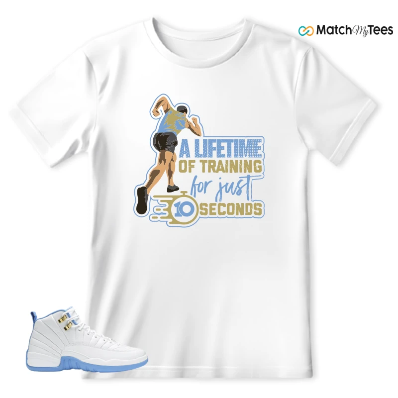 NIKE JORDAN 12 RETRO WHITE UNIVERSITY BLUE (2004) (WOMEN'S) SNEAKER Matching Tees t-shirt