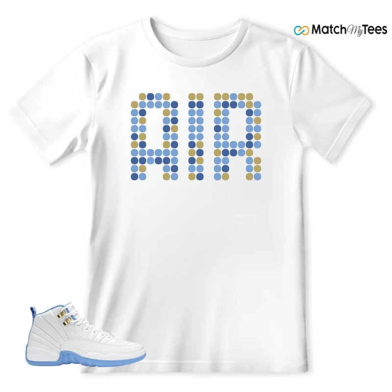NIKE JORDAN 12 RETRO WHITE UNIVERSITY BLUE (2004) (WOMEN'S) SNEAKER Matching Tees t-shirt