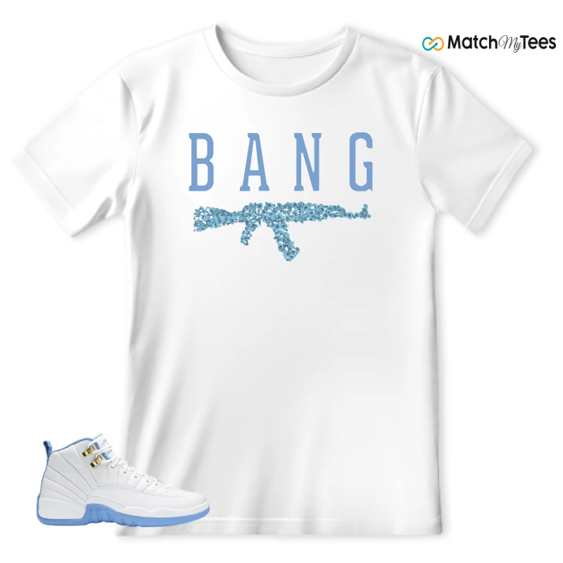 NIKE JORDAN 12 RETRO WHITE UNIVERSITY BLUE (2004) (WOMEN'S) SNEAKER Matching Tees t-shirt