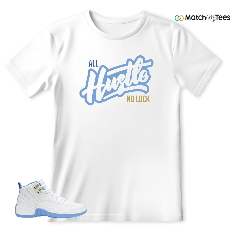 NIKE JORDAN 12 RETRO WHITE UNIVERSITY BLUE (2004) (WOMEN'S) SNEAKER Matching Tees t-shirt