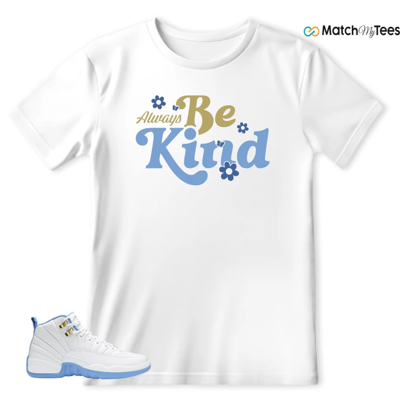 NIKE JORDAN 12 RETRO WHITE UNIVERSITY BLUE (2004) (WOMEN'S) SNEAKER Matching Tees t-shirt