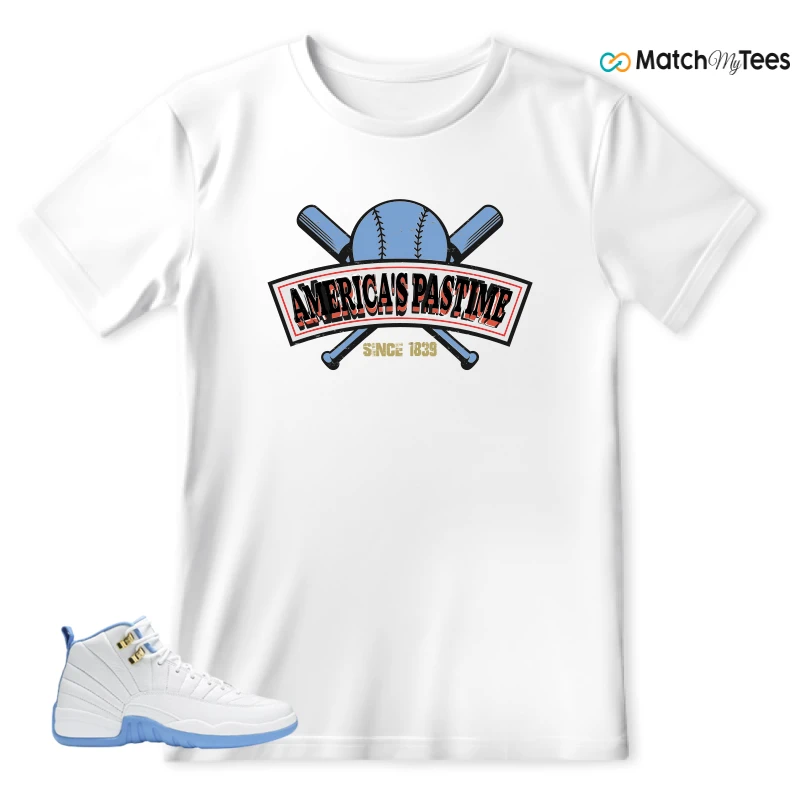 NIKE JORDAN 12 RETRO WHITE UNIVERSITY BLUE (2004) (WOMEN'S) SNEAKER Matching Tees t-shirt
