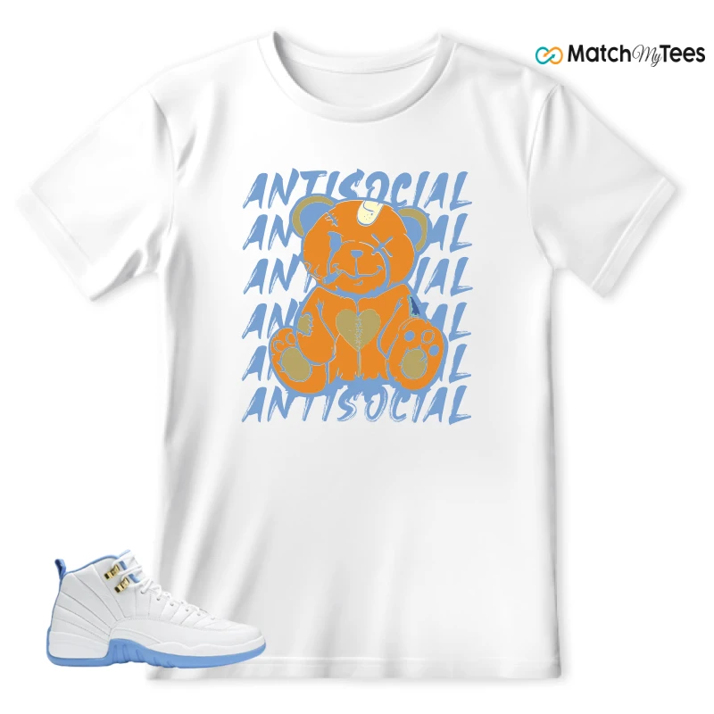 NIKE JORDAN 12 RETRO WHITE UNIVERSITY BLUE (2004) (WOMEN'S) SNEAKER Matching Tees t-shirt