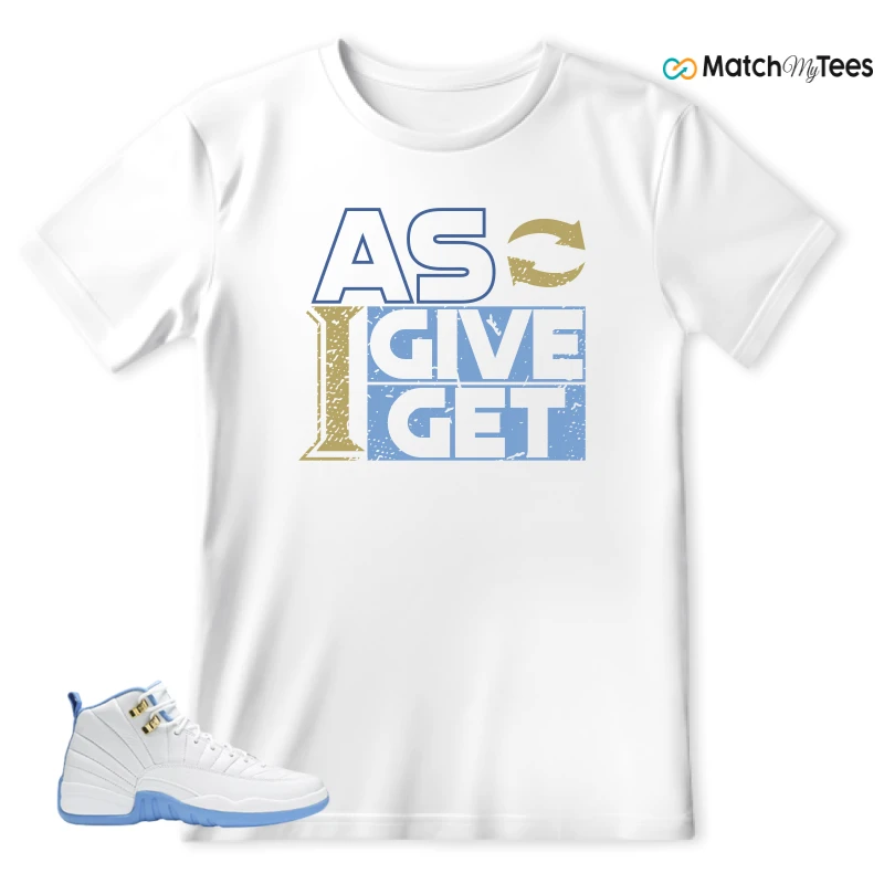 NIKE JORDAN 12 RETRO WHITE UNIVERSITY BLUE (2004) (WOMEN'S) SNEAKER Matching Tees t-shirt