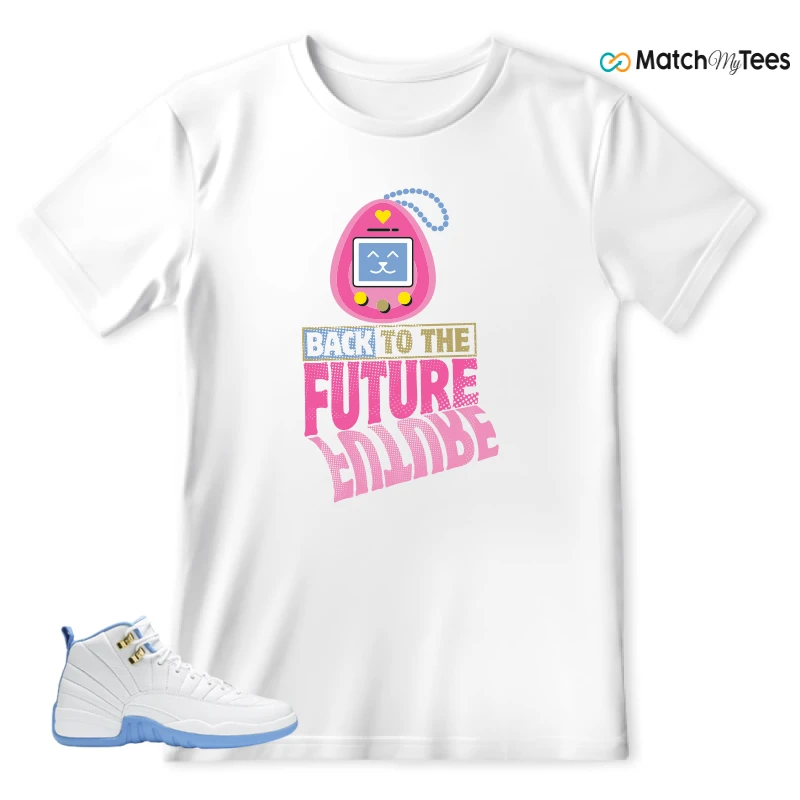NIKE JORDAN 12 RETRO WHITE UNIVERSITY BLUE (2004) (WOMEN'S) SNEAKER Matching Tees t-shirt