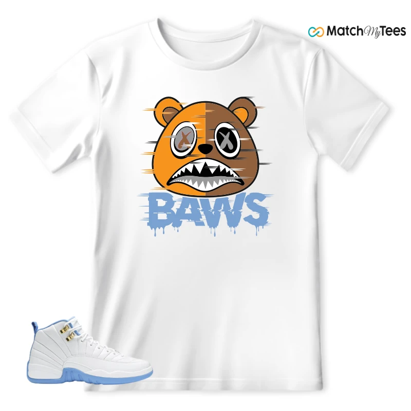 NIKE JORDAN 12 RETRO WHITE UNIVERSITY BLUE (2004) (WOMEN'S) SNEAKER Matching Tees t-shirt