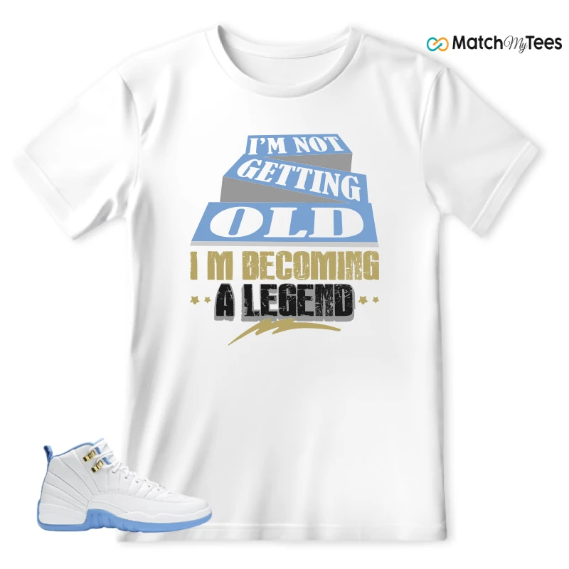NIKE JORDAN 12 RETRO WHITE UNIVERSITY BLUE (2004) (WOMEN'S) SNEAKER Matching Tees t-shirt