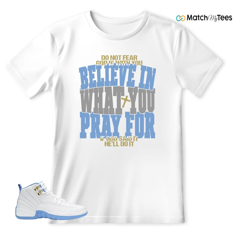 NIKE JORDAN 12 RETRO WHITE UNIVERSITY BLUE (2004) (WOMEN'S) SNEAKER Matching Tees t-shirt