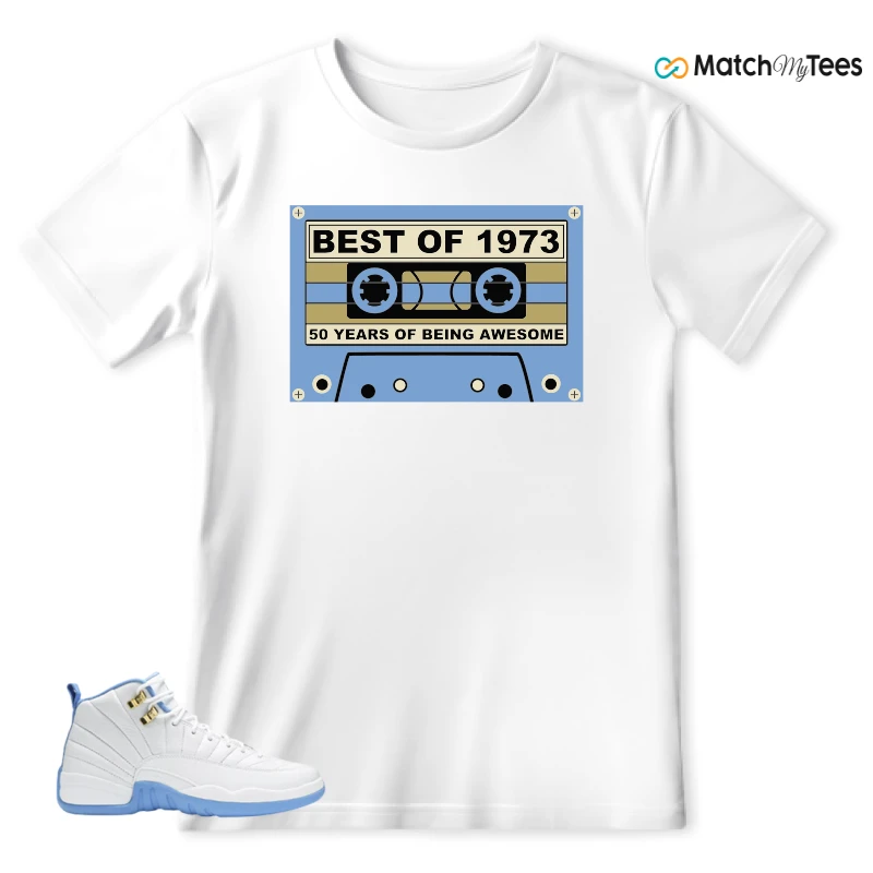 NIKE JORDAN 12 RETRO WHITE UNIVERSITY BLUE (2004) (WOMEN'S) SNEAKER Matching Tees t-shirt
