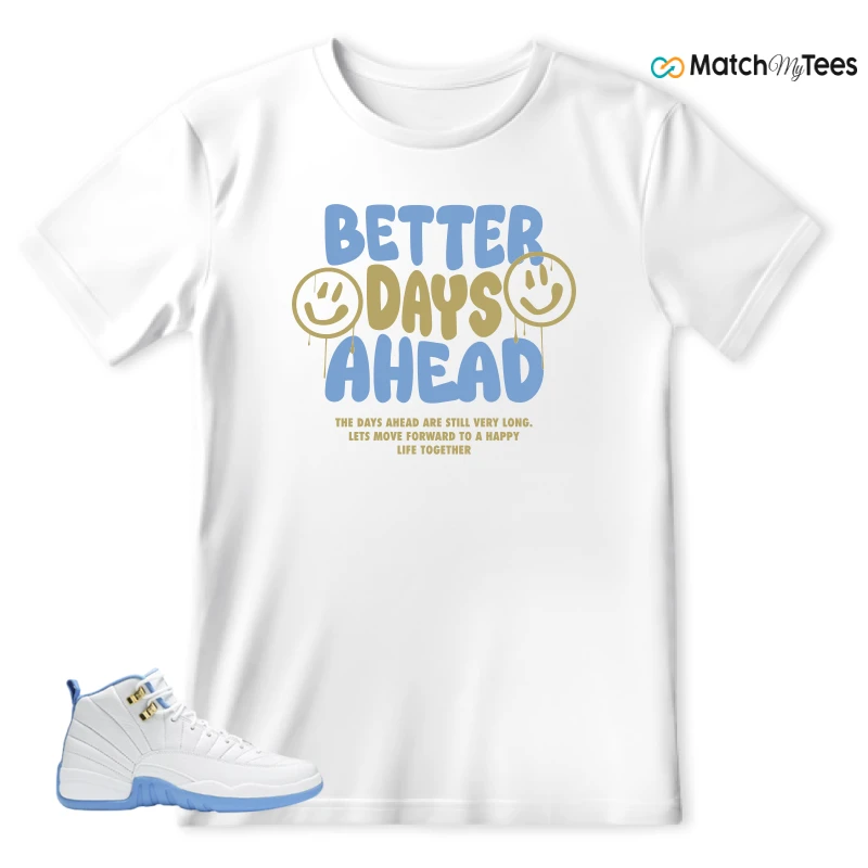 NIKE JORDAN 12 RETRO WHITE UNIVERSITY BLUE (2004) (WOMEN'S) SNEAKER Matching Tees t-shirt