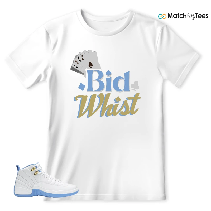 NIKE JORDAN 12 RETRO WHITE UNIVERSITY BLUE (2004) (WOMEN'S) SNEAKER Matching Tees t-shirt