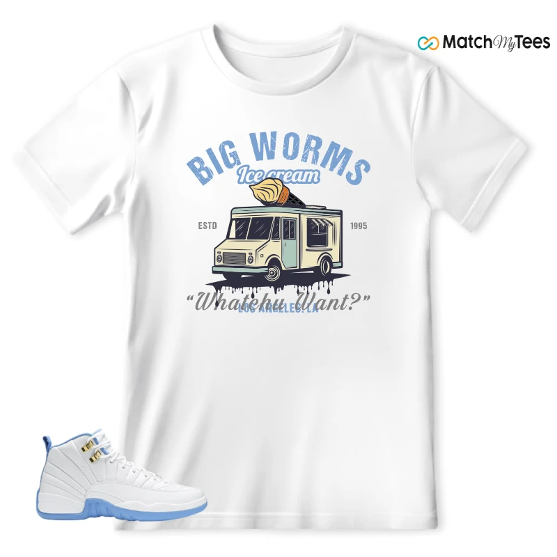 NIKE JORDAN 12 RETRO WHITE UNIVERSITY BLUE (2004) (WOMEN'S) SNEAKER Matching Tees t-shirt