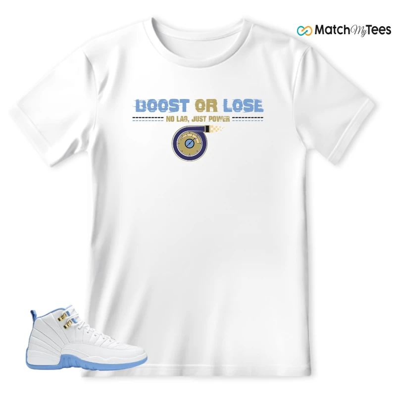 NIKE JORDAN 12 RETRO WHITE UNIVERSITY BLUE (2004) (WOMEN'S) SNEAKER Matching Tees t-shirt