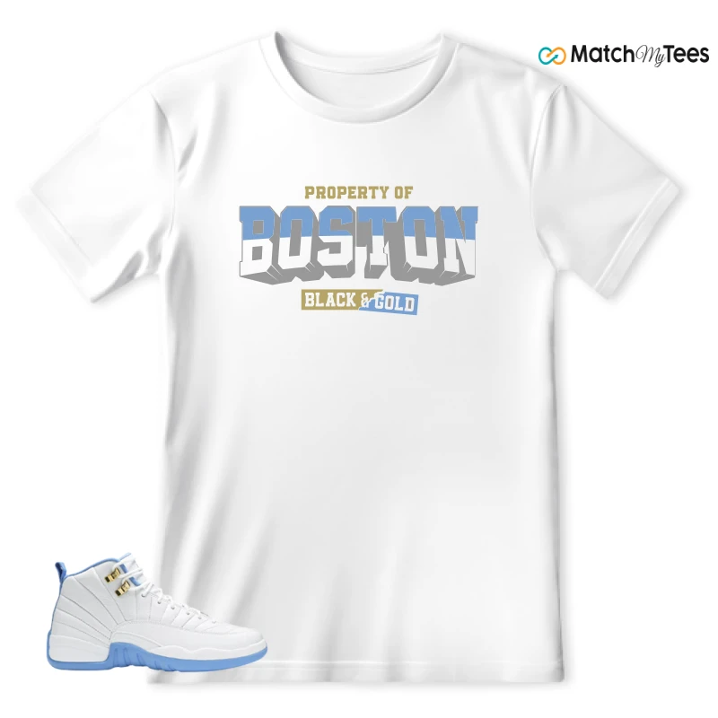 NIKE JORDAN 12 RETRO WHITE UNIVERSITY BLUE (2004) (WOMEN'S) SNEAKER Matching Tees t-shirt