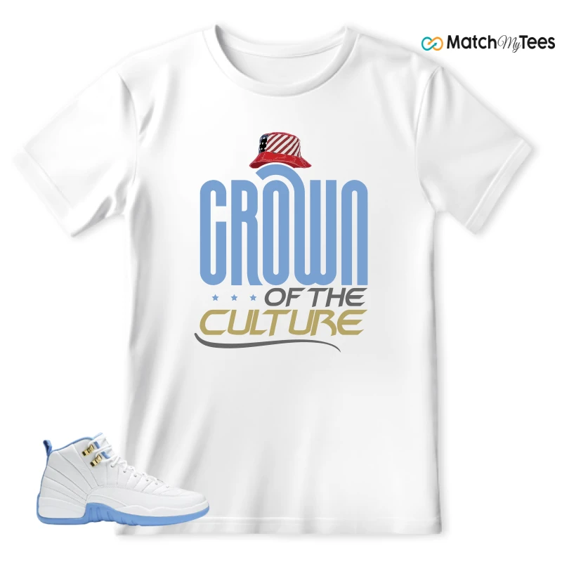 NIKE JORDAN 12 RETRO WHITE UNIVERSITY BLUE (2004) (WOMEN'S) SNEAKER Matching Tees t-shirt