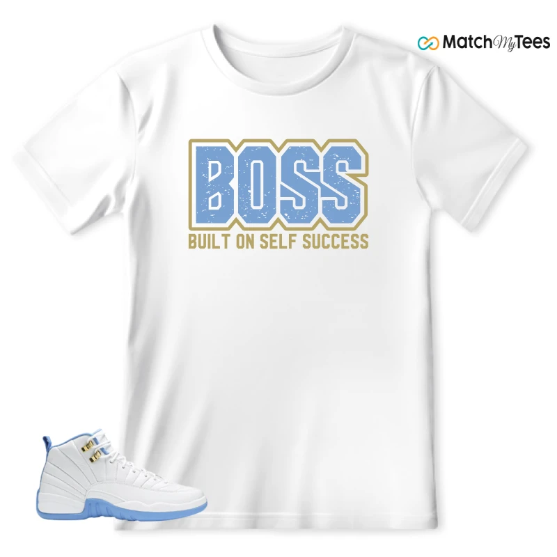 NIKE JORDAN 12 RETRO WHITE UNIVERSITY BLUE (2004) (WOMEN'S) SNEAKER Matching Tees t-shirt