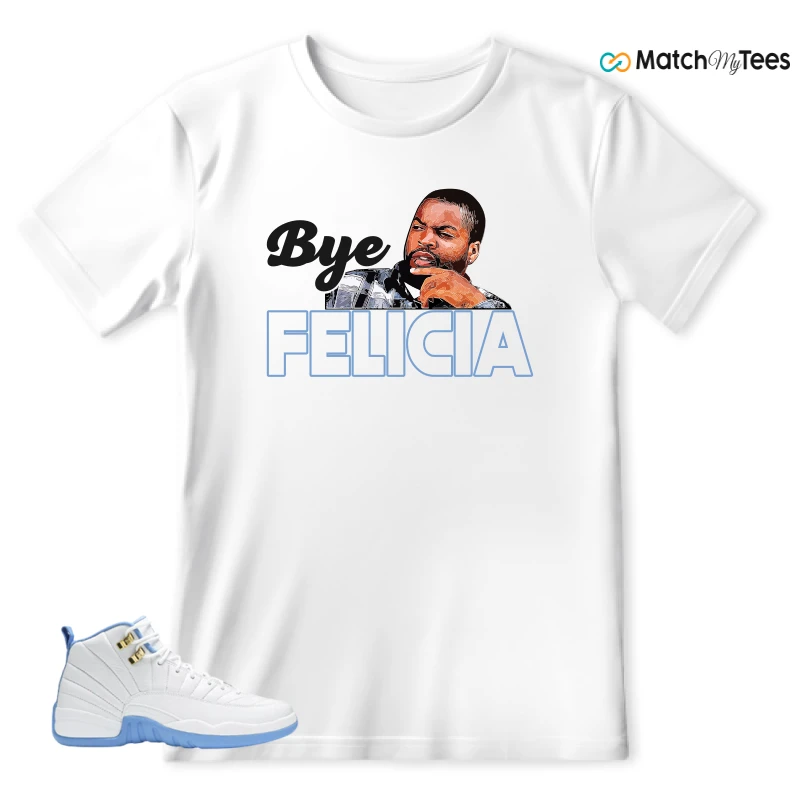 NIKE JORDAN 12 RETRO WHITE UNIVERSITY BLUE (2004) (WOMEN'S) SNEAKER Matching Tees t-shirt
