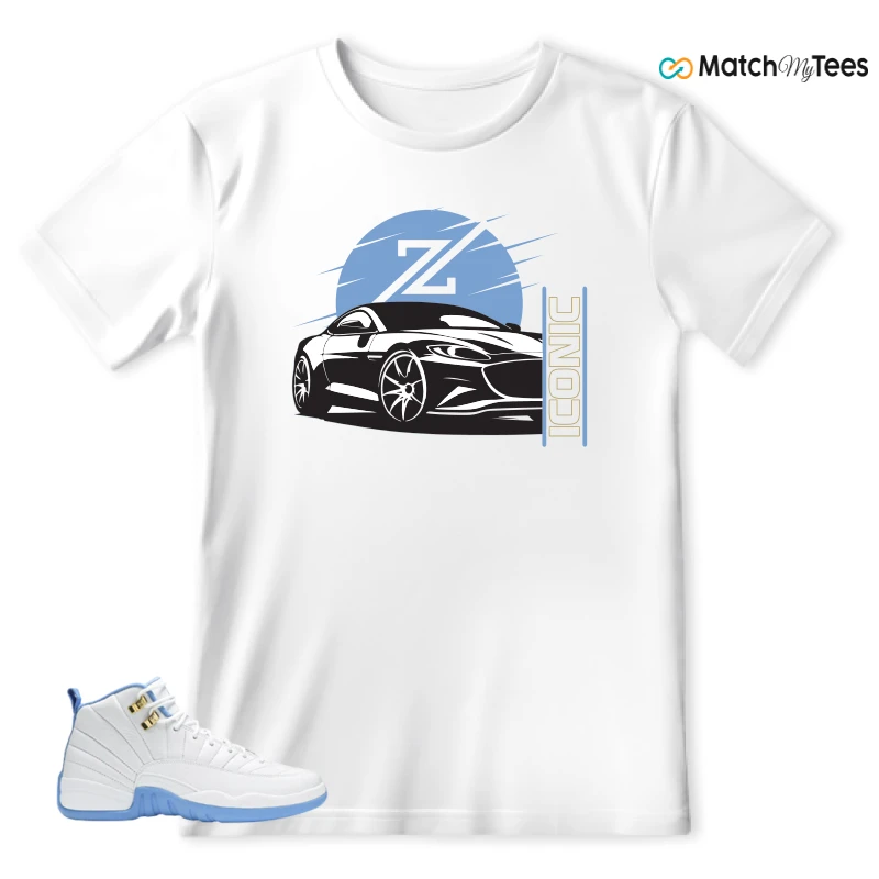 NIKE JORDAN 12 RETRO WHITE UNIVERSITY BLUE (2004) (WOMEN'S) SNEAKER Matching Tees t-shirt