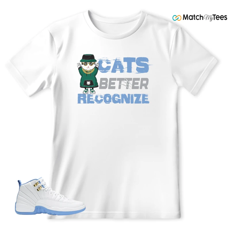 NIKE JORDAN 12 RETRO WHITE UNIVERSITY BLUE (2004) (WOMEN'S) SNEAKER Matching Tees t-shirt