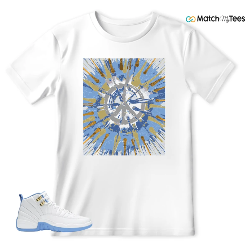NIKE JORDAN 12 RETRO WHITE UNIVERSITY BLUE (2004) (WOMEN'S) SNEAKER Matching Tees t-shirt