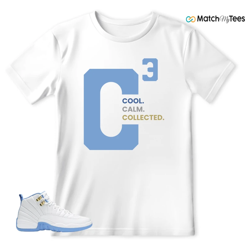 NIKE JORDAN 12 RETRO WHITE UNIVERSITY BLUE (2004) (WOMEN'S) SNEAKER Matching Tees t-shirt