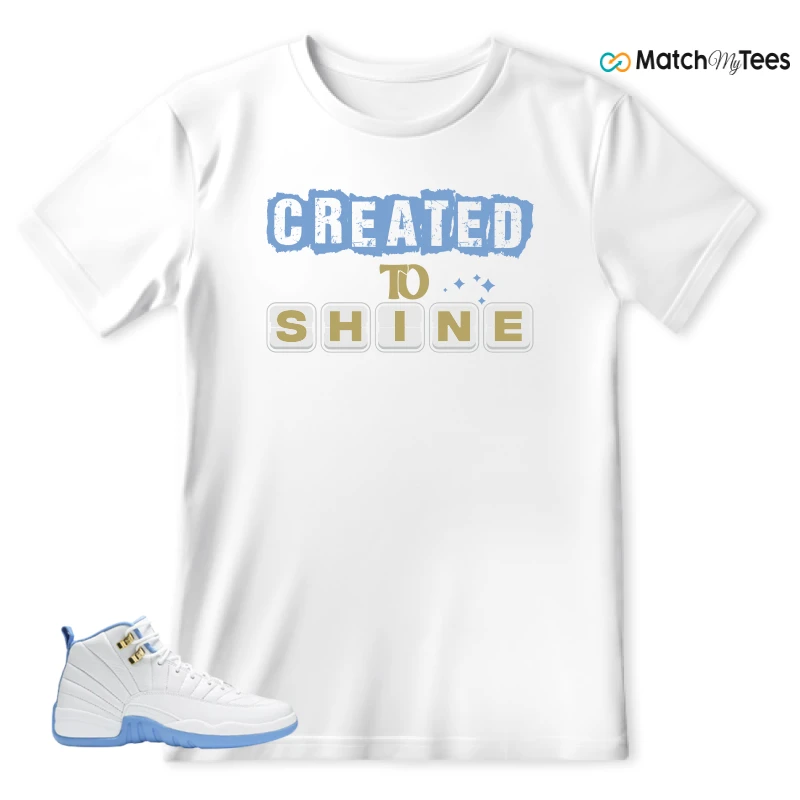 NIKE JORDAN 12 RETRO WHITE UNIVERSITY BLUE (2004) (WOMEN'S) SNEAKER Matching Tees t-shirt